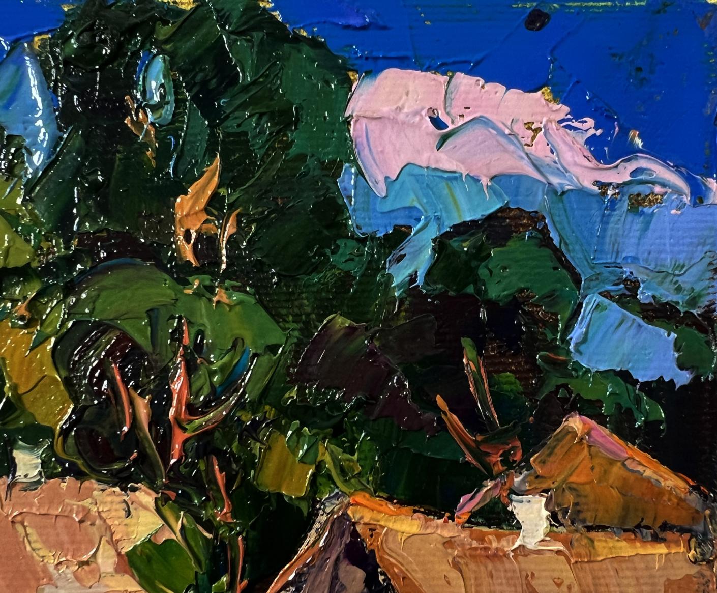 Vibrant impressionist oil painting Summer days in the village by Oksana Ivanyuk