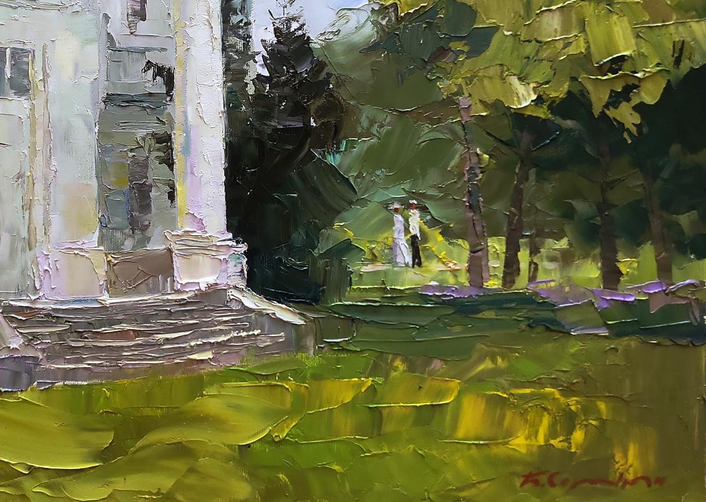 Impressionistic oil painting of White administration building by Boris Serdyuk