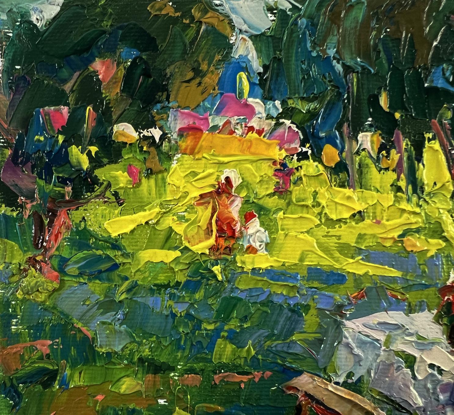 Vibrant impressionist oil painting In the Morning in the Clearing by Oksana Ivanyuk