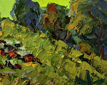 Vibrant impressionist oil painting Walk through the Meadows by Oksana Ivanyuk