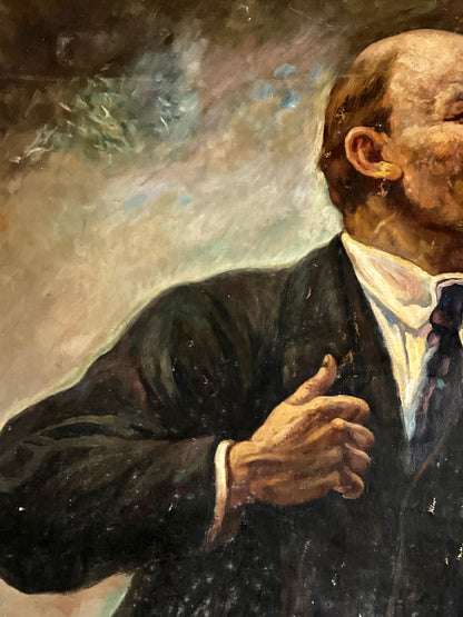 Oil painting Lenin on the Tribune Unknown Artist