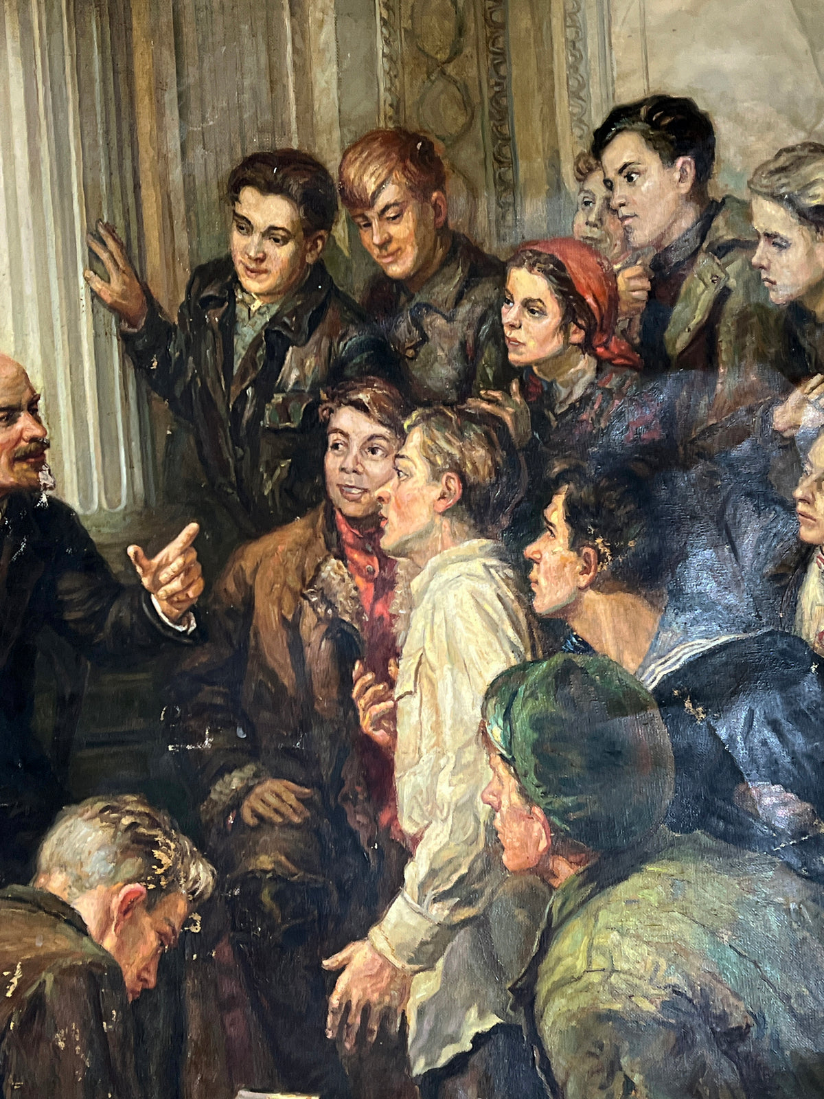 Oil painting Lenin among delegates of the 3rd Congress of Komsomol Viktor Terentyev