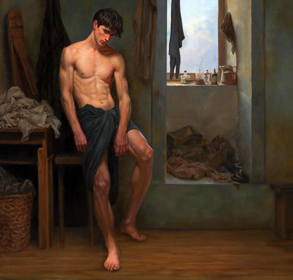 Oil painting Solitude in a Clean Room Richard Fox