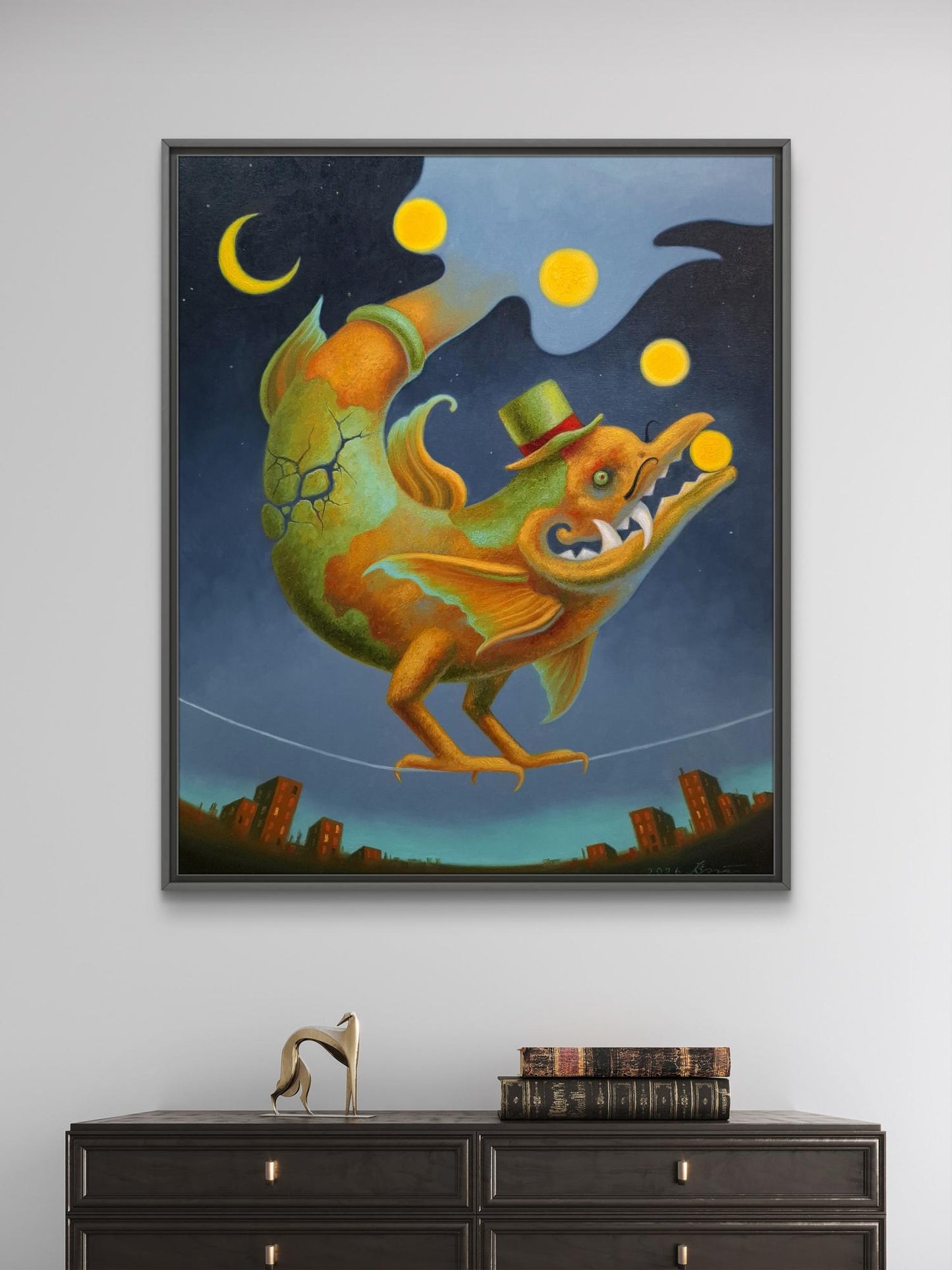 Oil painting Dragon Juggler Sergey Voichenko