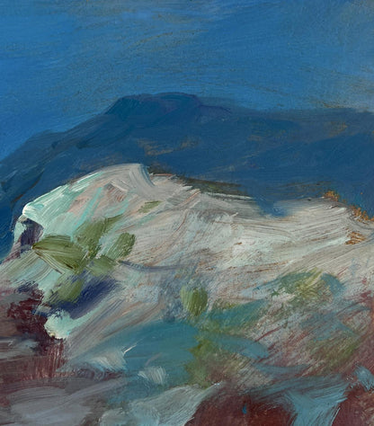 Textured impressionistic oil painting of mountain range by Yuriy Suprunchuk
