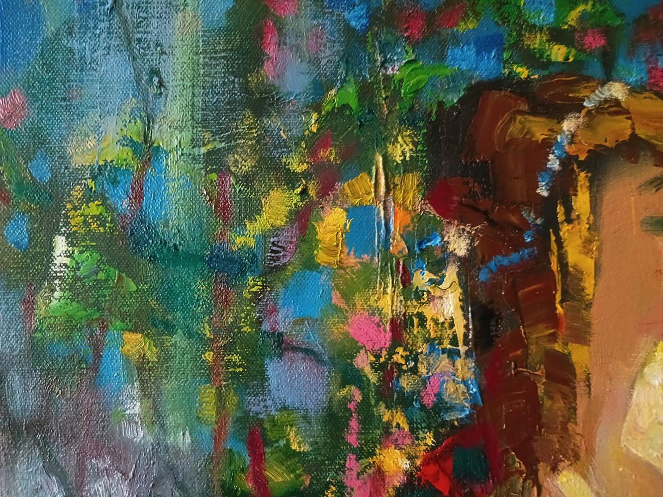 Vibrant Morning Woman abstract oil painting by Anatoly Tarabanov