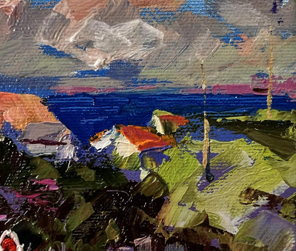 Vibrant impressionist oil painting Village Silence by Oleksiy Ivanyuk