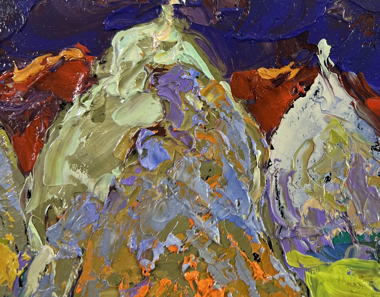 Oil painting Mysterious night under the moon by Oleksiy Ivanyuk