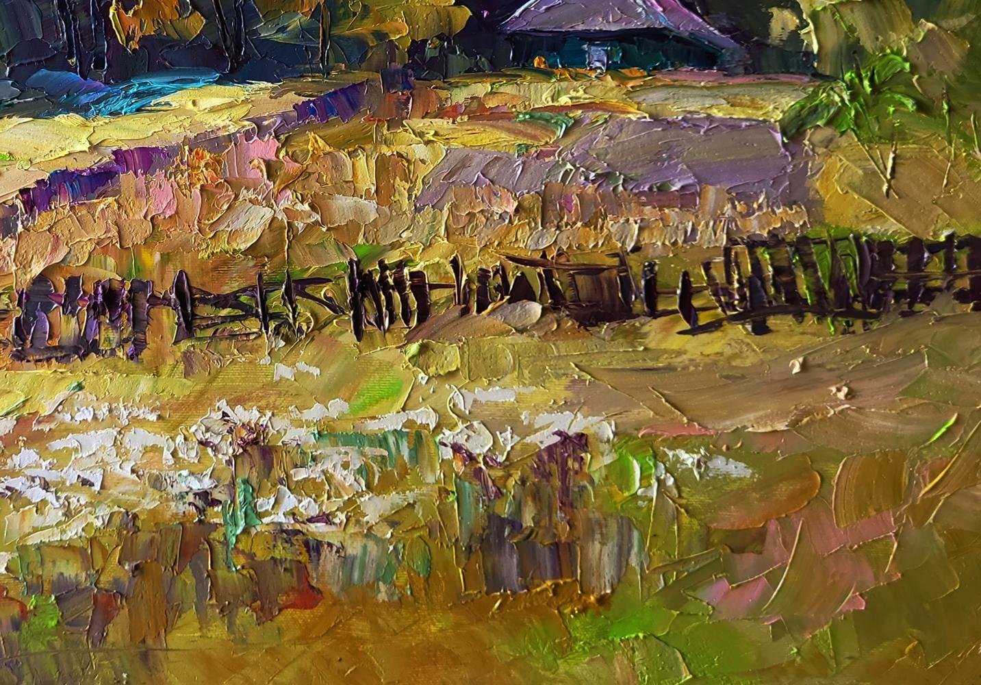 Oil painting Autumn flowers in the garden by Boris Serdyuk impressionist landscape