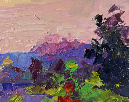 Vibrant impressionist oil painting The Temple by the River by Boris Serdyuk