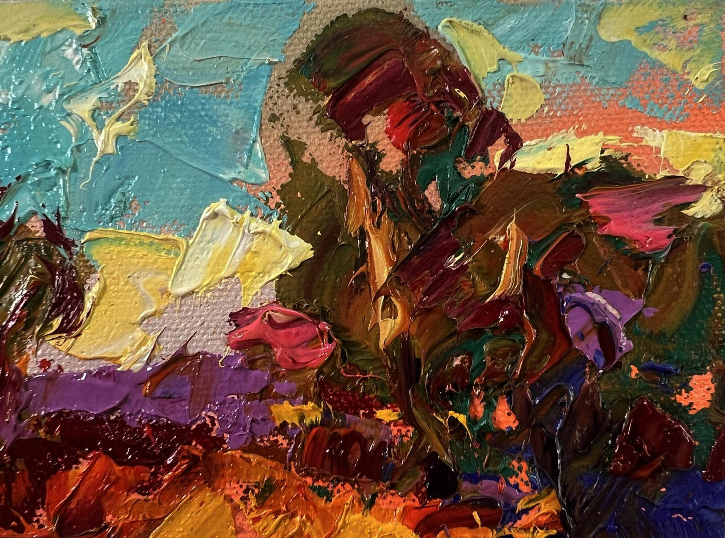 Vibrant impressionist oil painting Autumn evening by Oleksiy Ivanyuk