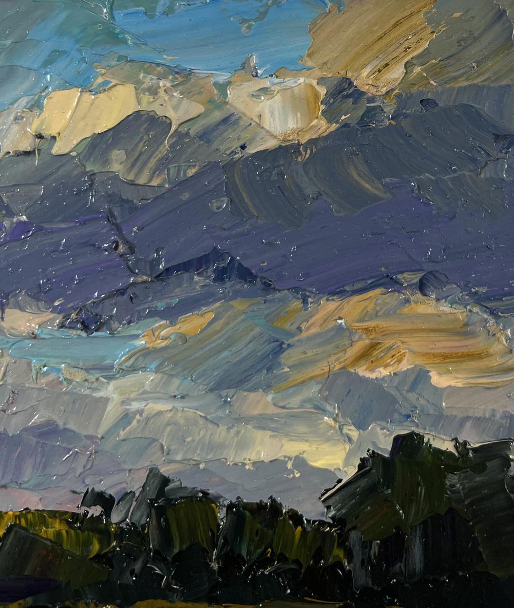Textured impressionist oil painting A moment before the first drop of rain by Boris Serdyuk