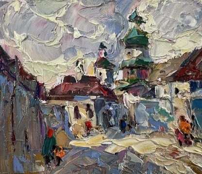Impressionistic oil painting Morning city by Oleksiy Ivanyuk