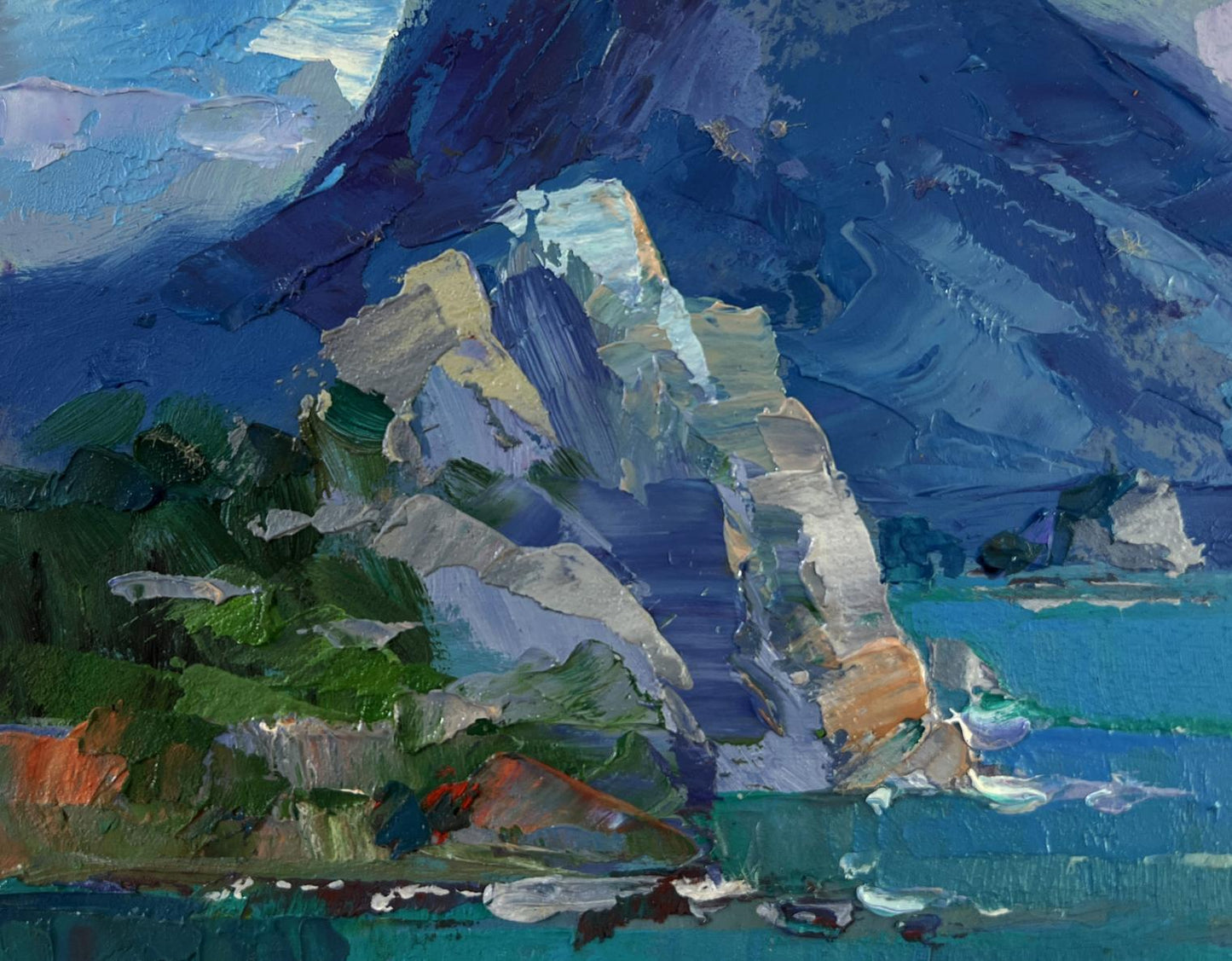 Oil painting The fusion of sea and mountains by Yuriy Suprunchuk