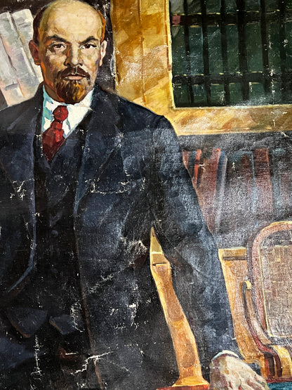 Oil painting Portrait of Lenin in his office Shingur Victor