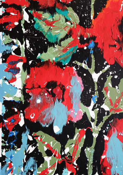 Vibrant abstract oil painting Memory of good by Natalia Korf-Ivaniuk