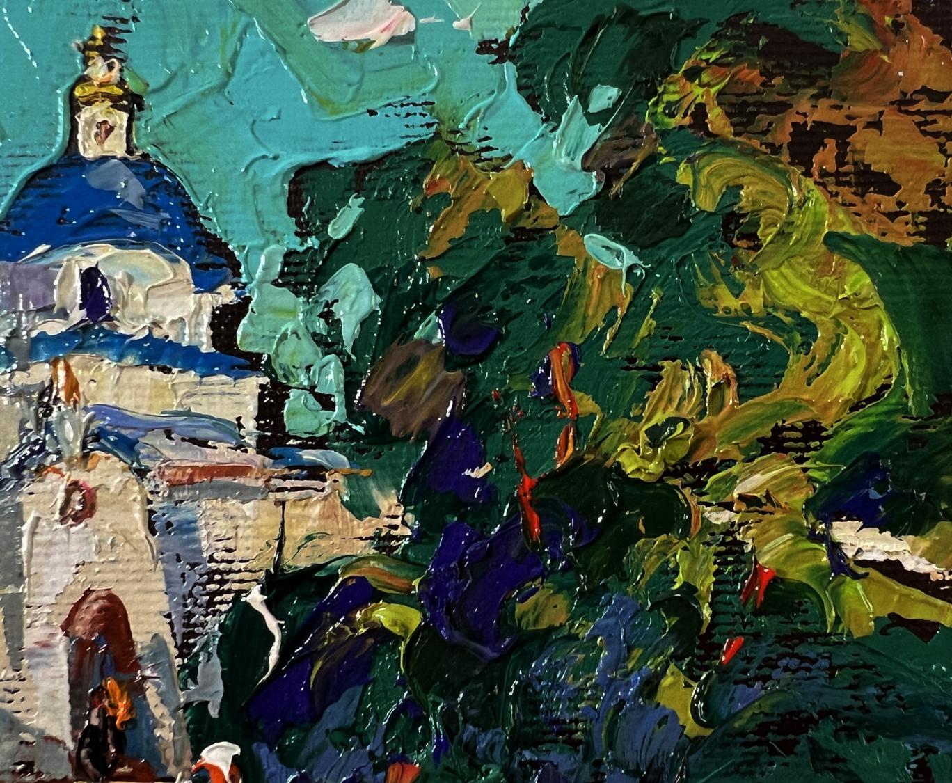 Vibrant Morning Church oil painting by Oleksiy Ivanyuk, impressionist style