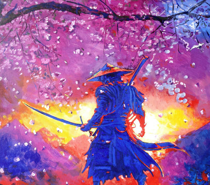 Oil painting Samurai Spring Anatoly Varvarov