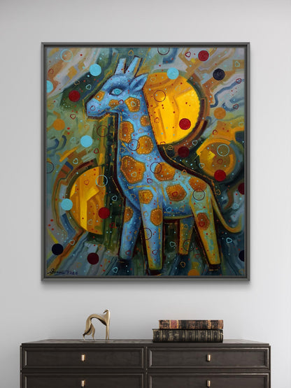 Oil painting The giraffe is walking Sergey Voichenko