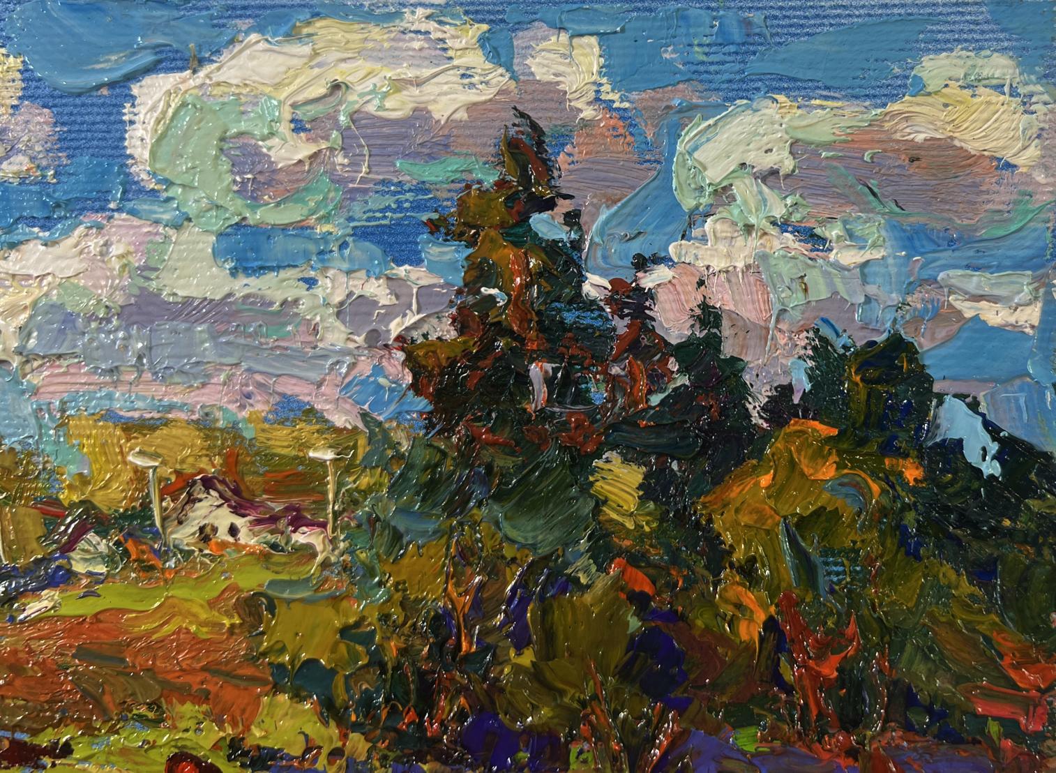 Vibrant impressionist oil painting A warm summer day by Oksana Ivanyuk