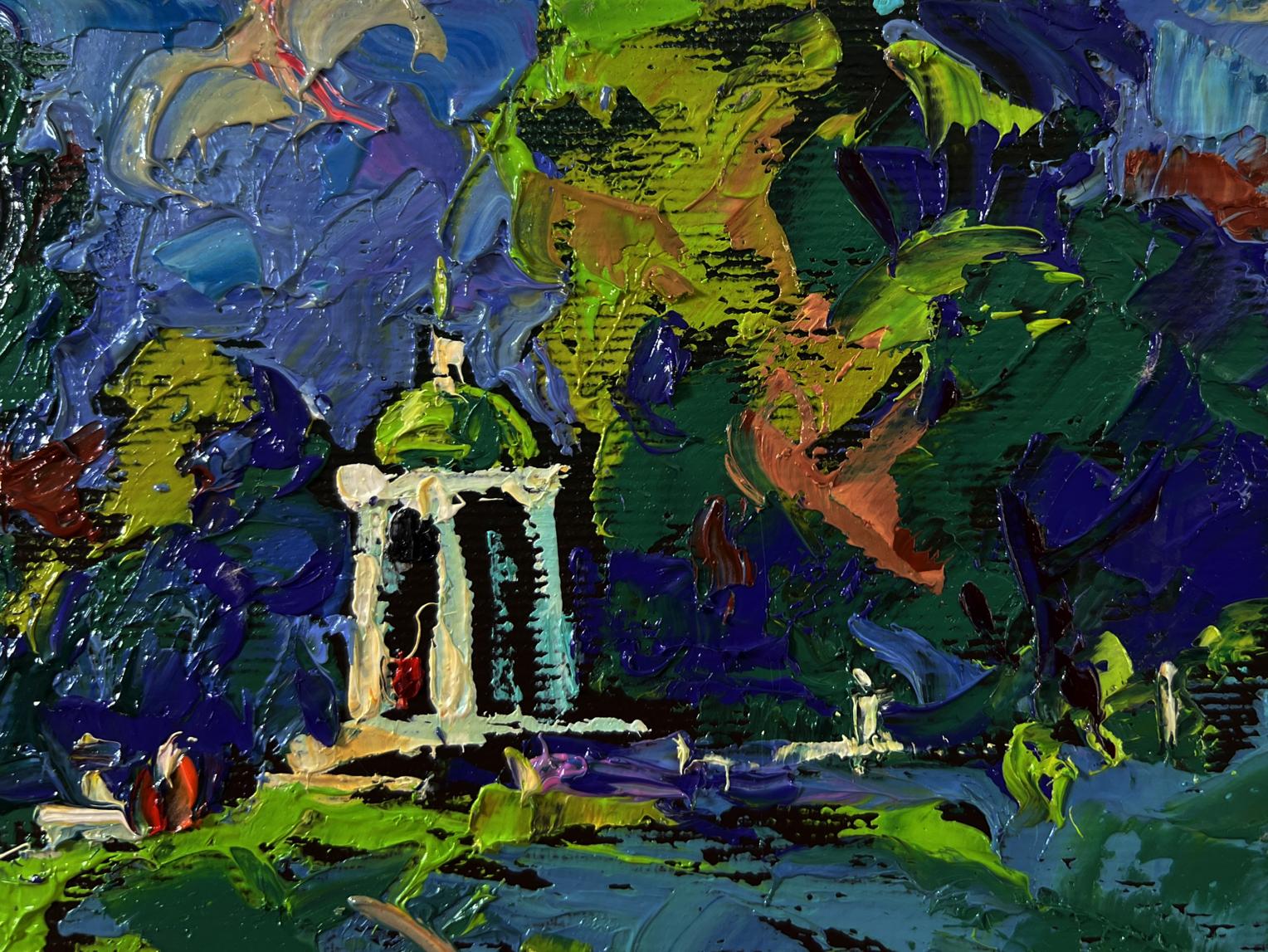 Oil painting of City Park gazebo by Oleksiy Ivanyuk
