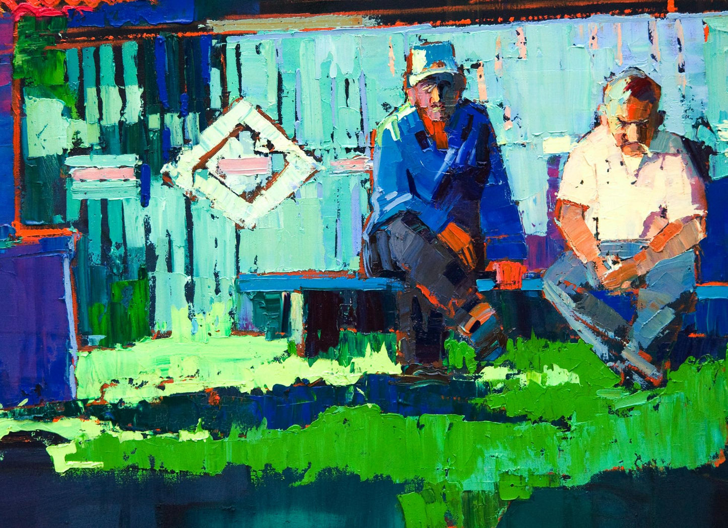 Vibrant impressionist oil painting Quiet village life by Natalia Korf-Ivaniuk