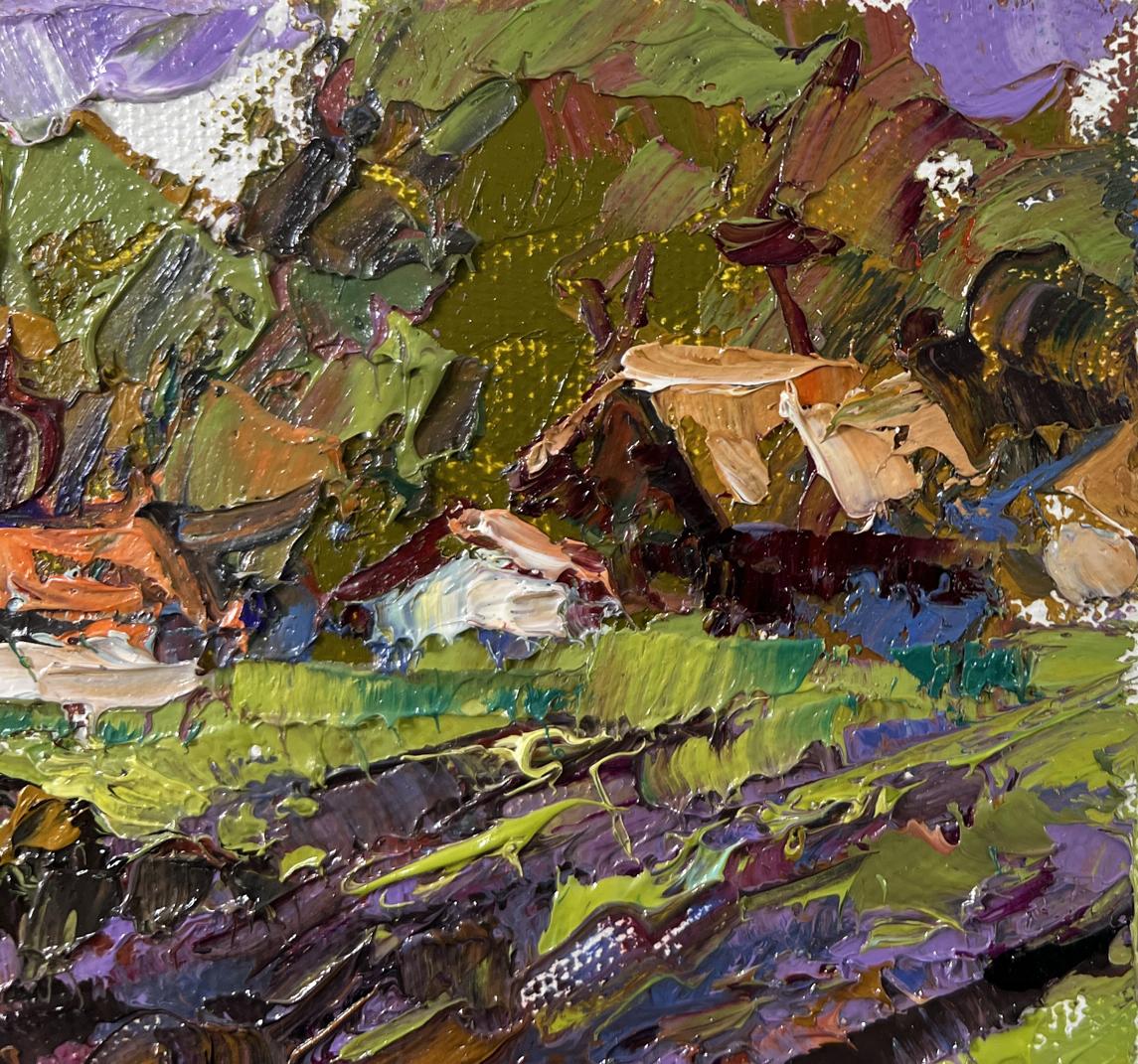 Vibrant impressionist oil painting Morning in the village by Oleksiy Ivanyuk