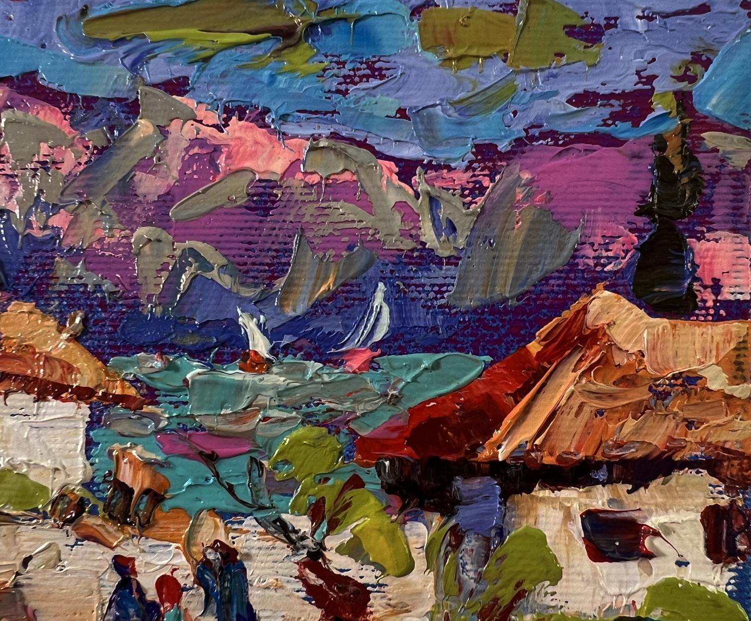 Vibrant impressionist oil painting Edge of the village by Oleksiy Ivanyuk