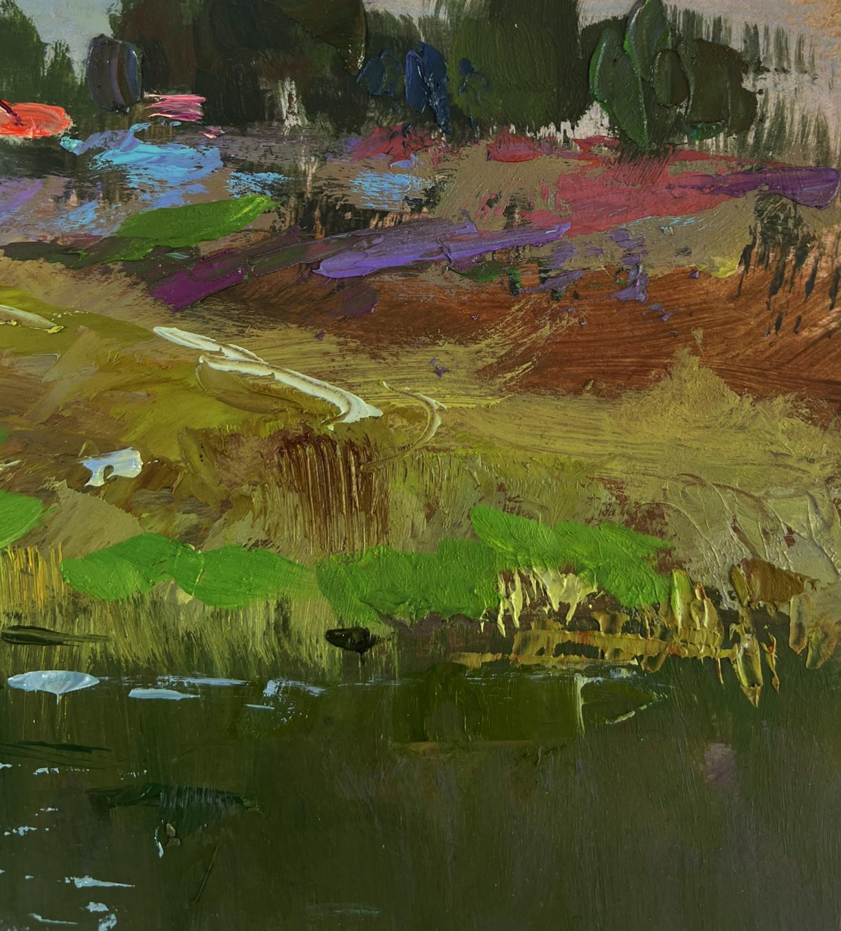 Oil painting Girls are walking by the river by Yuriy Suprunchuk