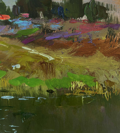 Oil painting Girls are walking by the river by Yuriy Suprunchuk