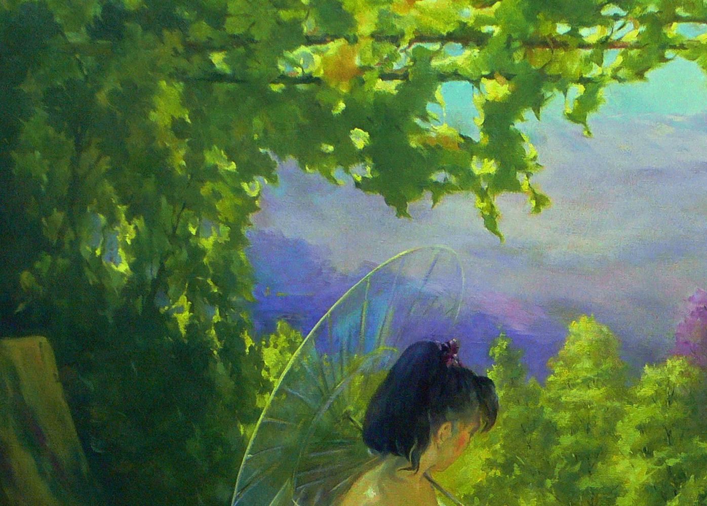 Delicate fairy with iridescent wings in Vasily Korkishko oil painting