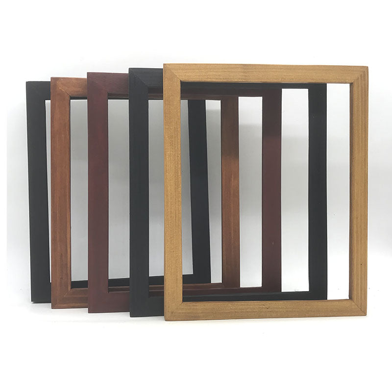 Set of 4 square Custom Wooden Frames in wood, black, brown, espresso finishes