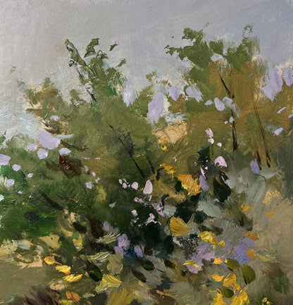 Vibrant impressionist wildflower meadow oil painting by Yuriy Suprunchuk