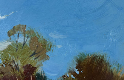 Impressionistic oil painting of forest trees by Yuriy Suprunchuk
