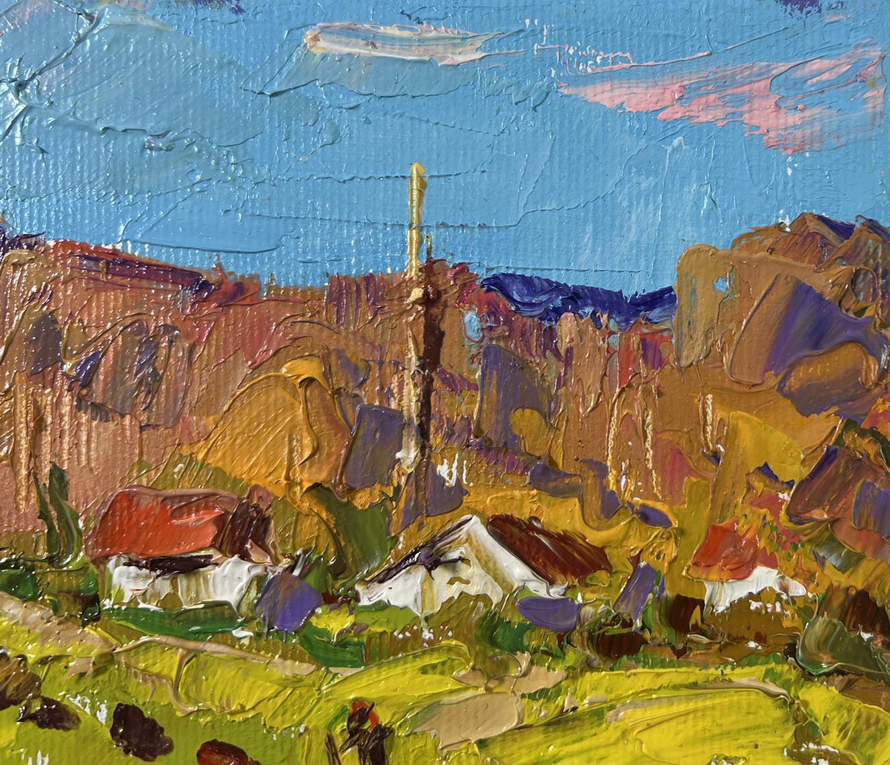 Impasto oil painting of Sunny day outside the village by Oleksiy Ivanyuk