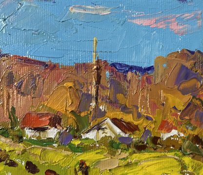 Impasto oil painting of Sunny day outside the village by Oleksiy Ivanyuk