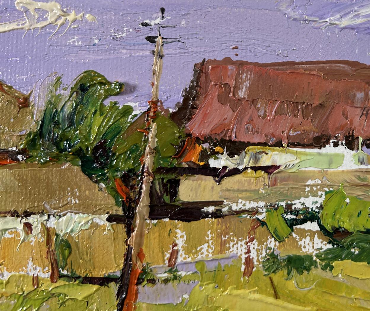 Oil painting Relaxation near home by Oleksiy Ivanyuk village scene