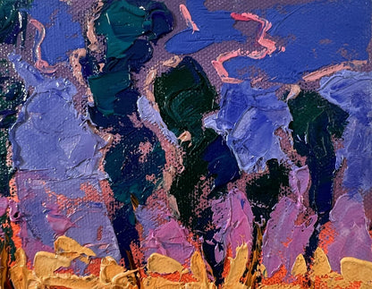 Vibrant abstract oil painting Distant night by Oleksiy Ivanyuk