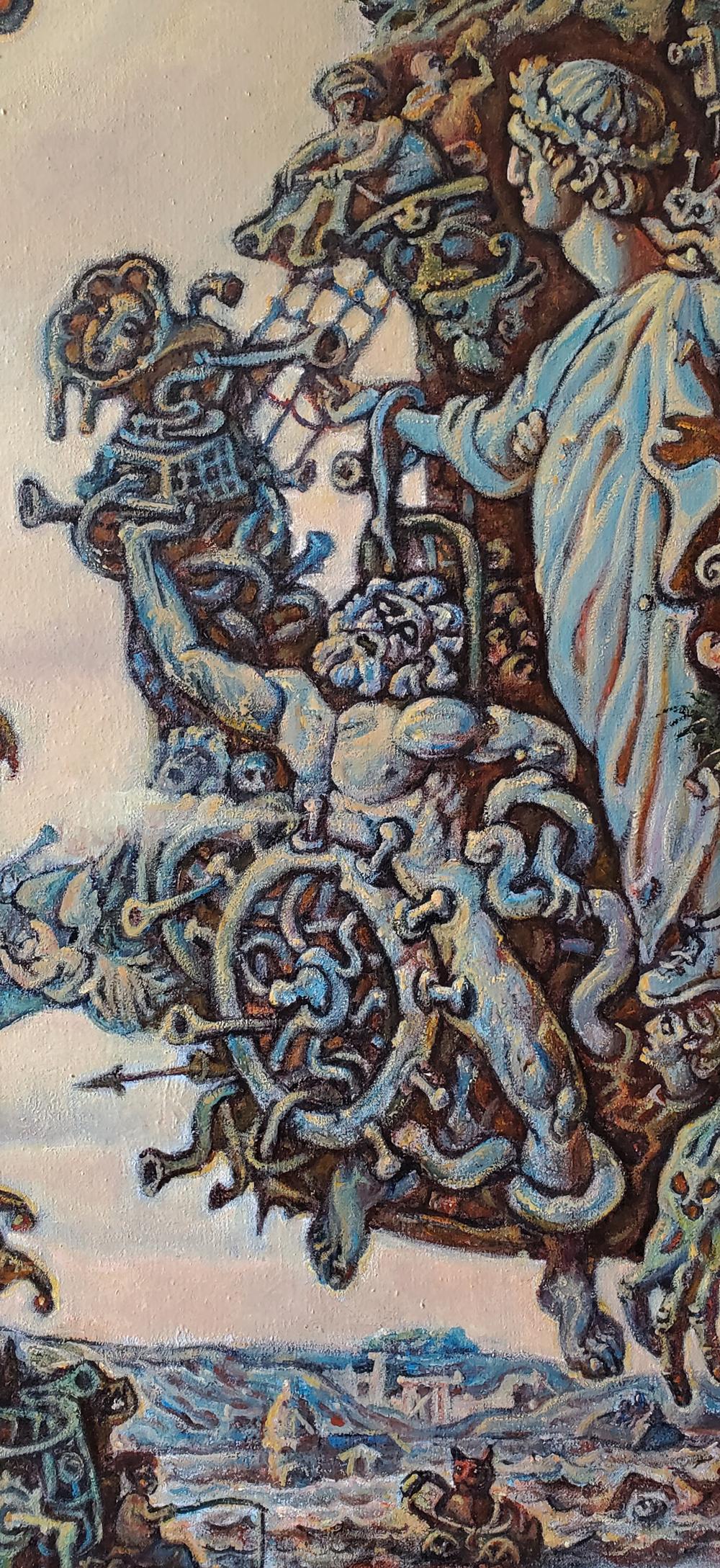 Oil painting of ancient sea visions by Daniil Litvinov tapestry