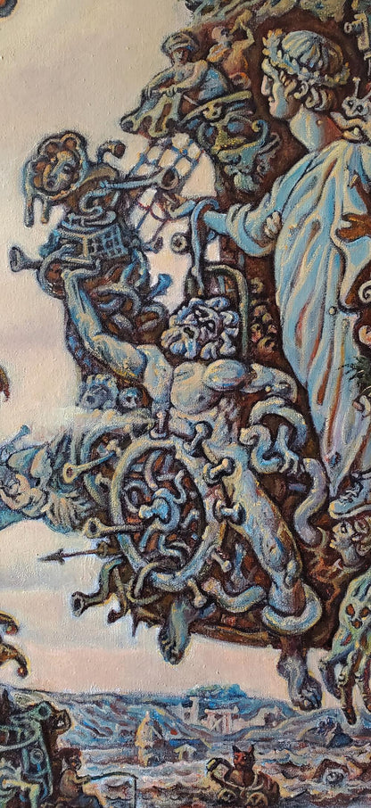 Oil painting of ancient sea visions by Daniil Litvinov tapestry