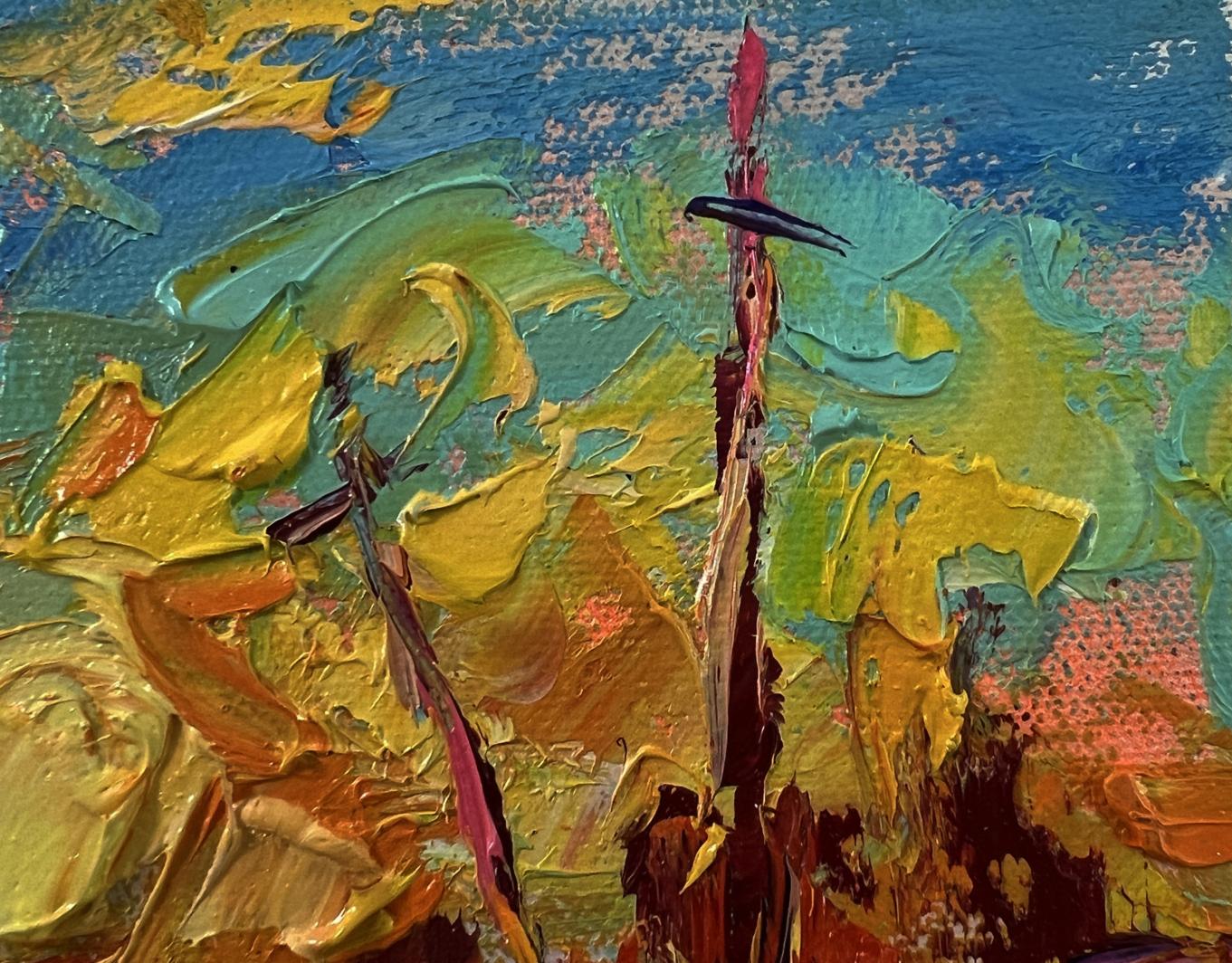 Vibrant Oleksiy Ivanyuk oil painting The setting of the sun with impasto strokes