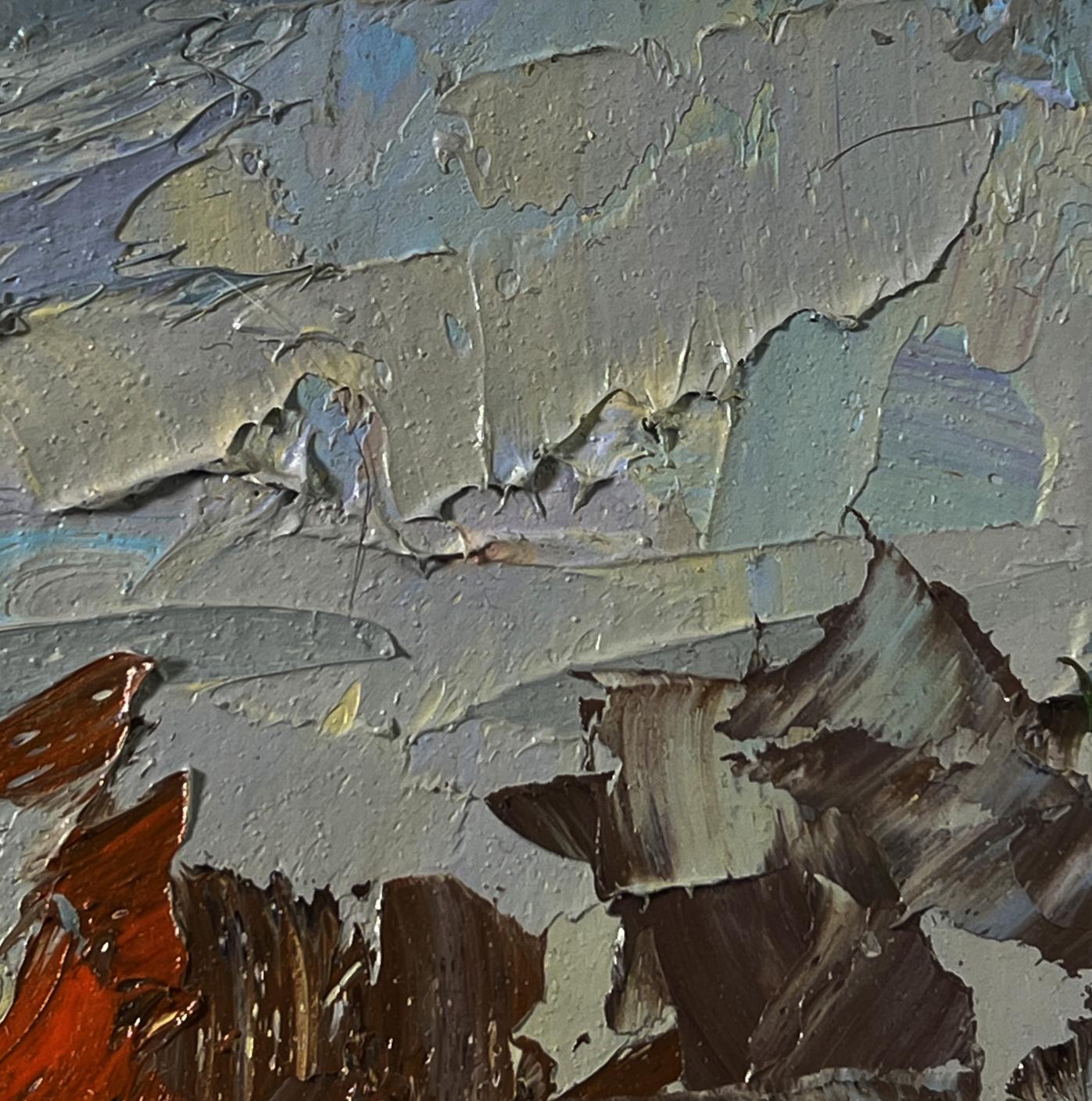 Abstract oil painting Road to the autumn forest by Boris Serdyuk