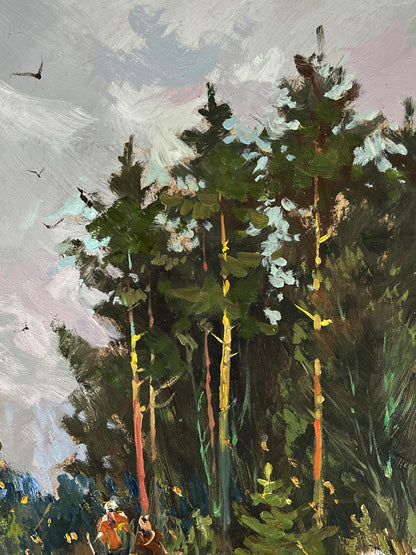 Oil painting A walk through the winter forest by Yuriy Suprunchuk