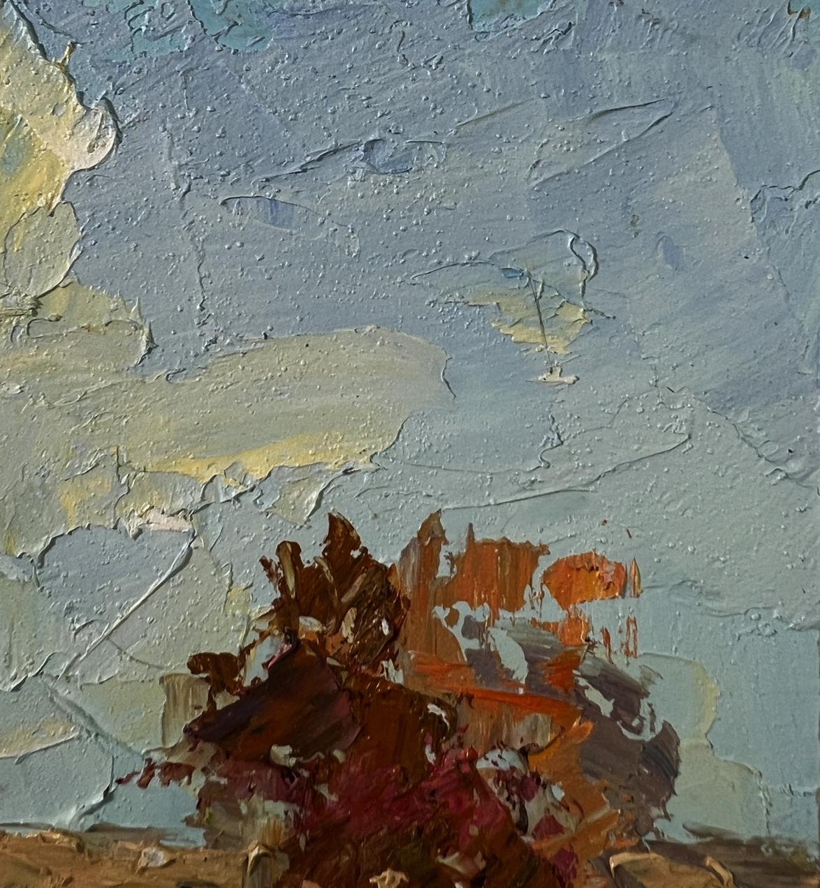 Oil painting Across the Autumn Field by Boris Serdyuk, vibrant foliage
