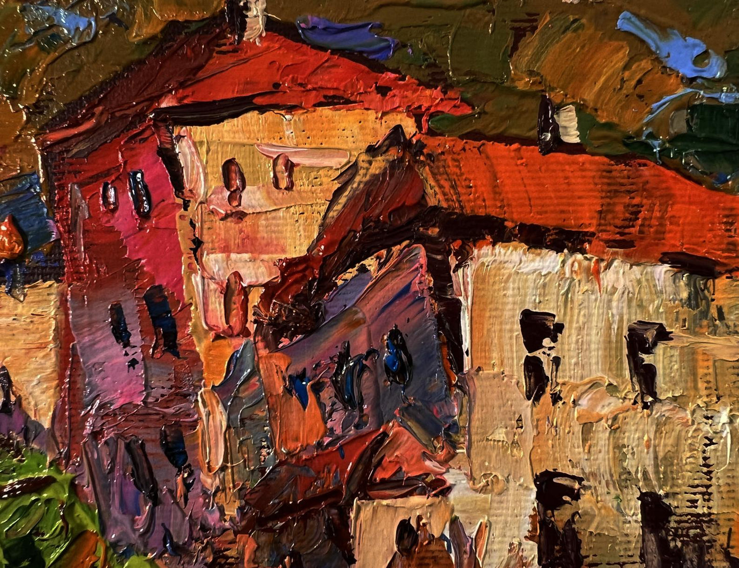 Vibrant impressionist oil painting Evening city bustle by Oleksiy Ivanyuk