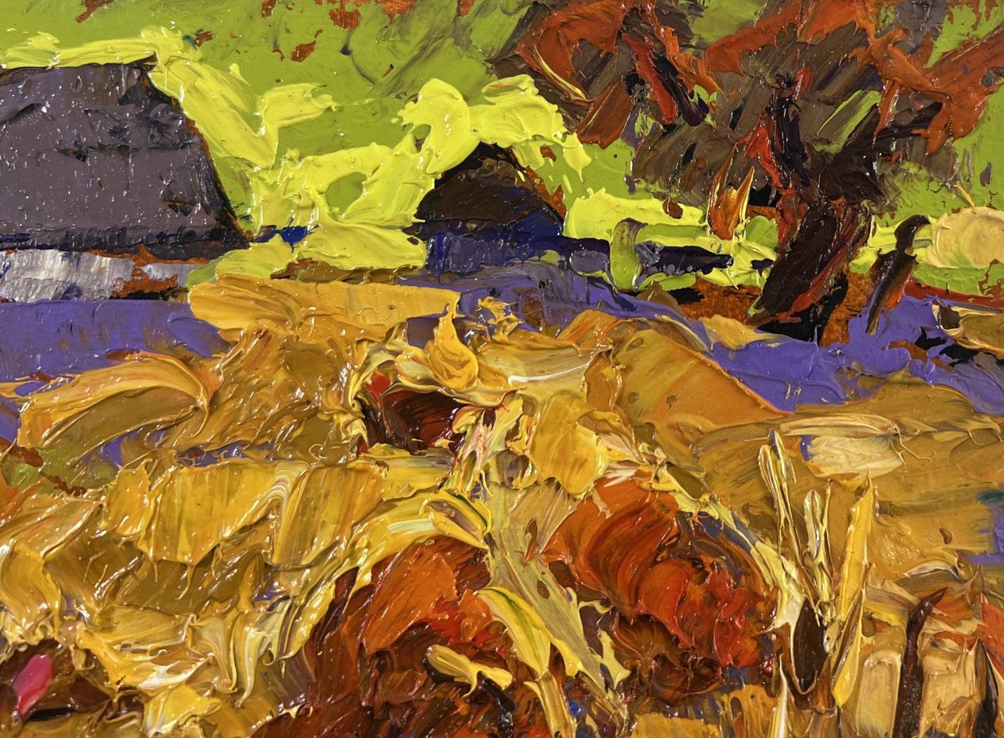 Vibrant impressionist oil painting After the Harvest Peace by Oleksiy Ivanyuk