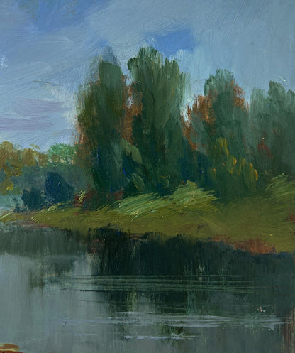Serene impressionist oil painting The Winding River by Yuriy Suprunchuk