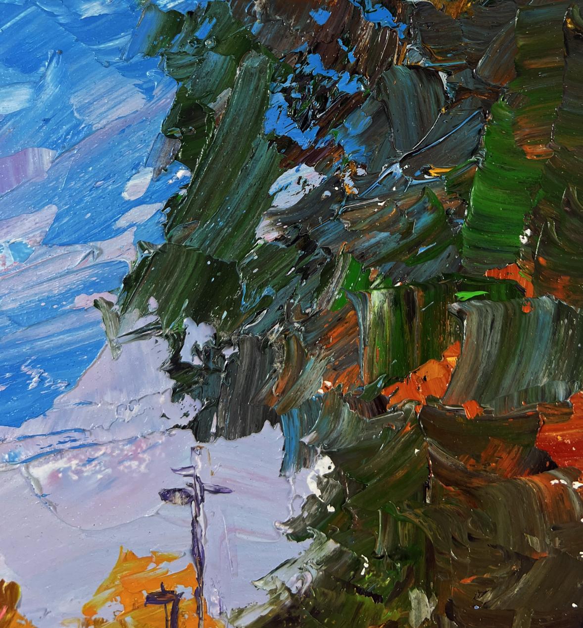 Oil painting Autumn silence on the road by Boris Serdyuk