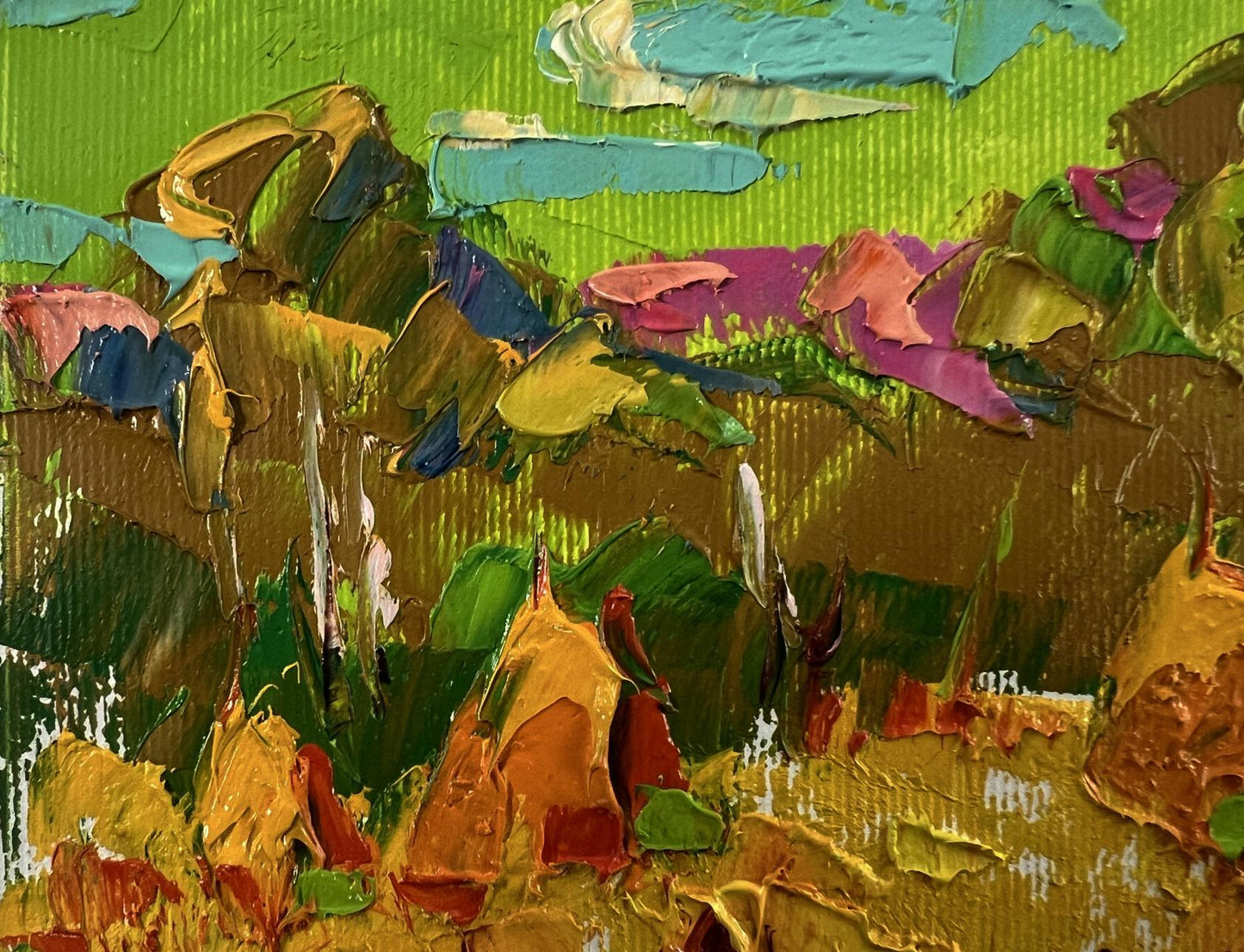 Vibrant impressionist oil painting Working in the Field by Oleksiy Ivanyuk