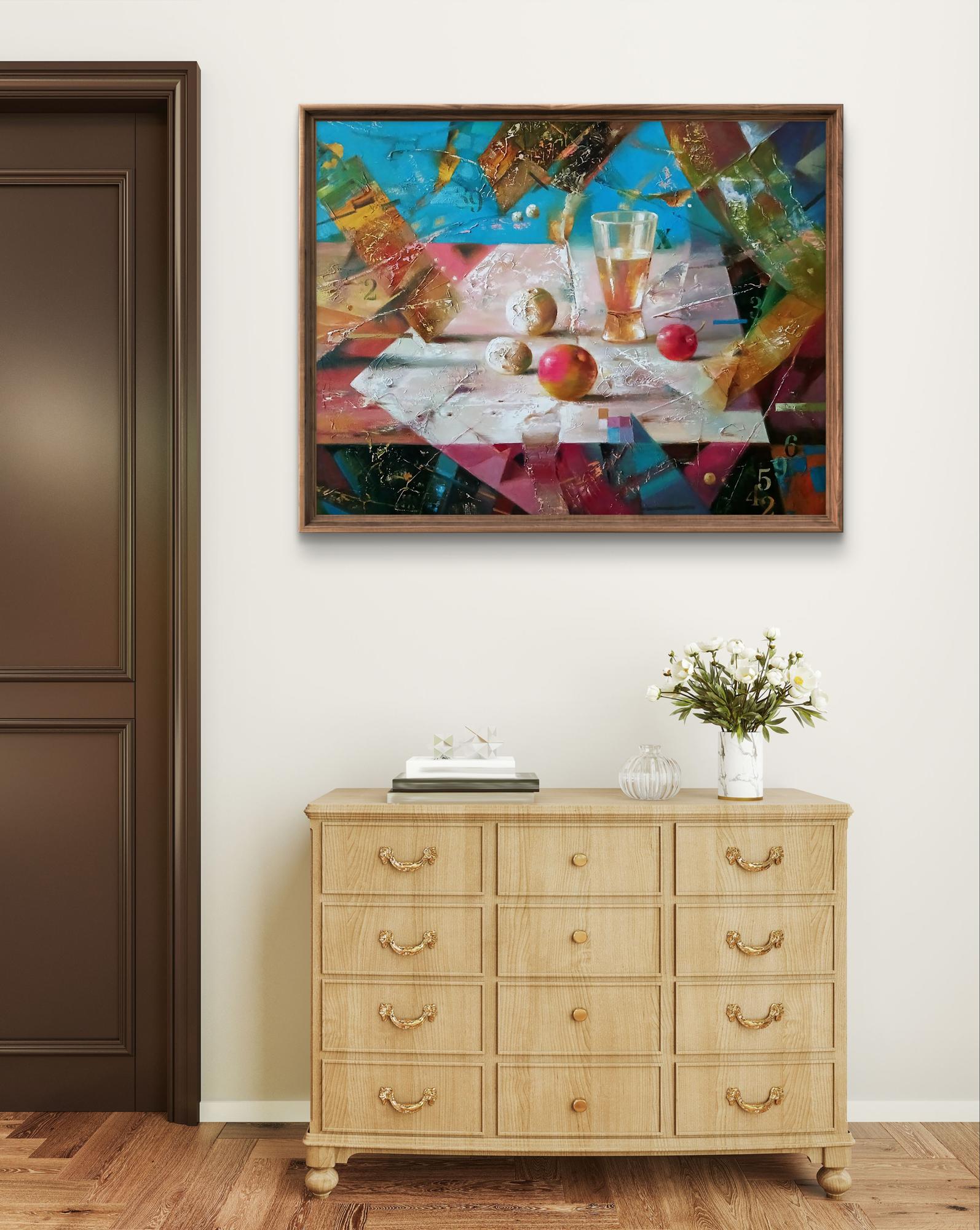 Abstract oil painting Thaw by Anatoly Tarabanov in wooden frame
